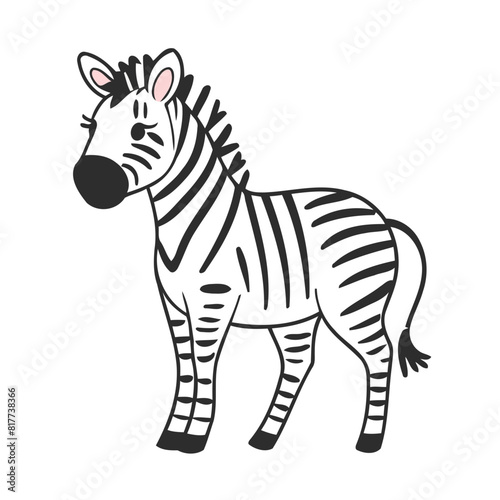 Fototapeta Naklejka Na Ścianę i Meble -  Vector illustration of a cute Zebra for kids books