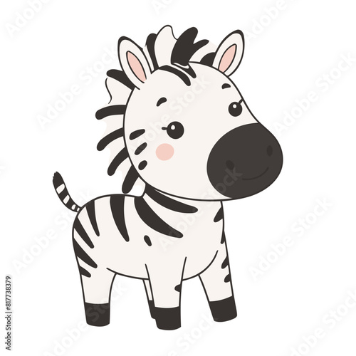 Cute vector illustration of a Zebra for children book