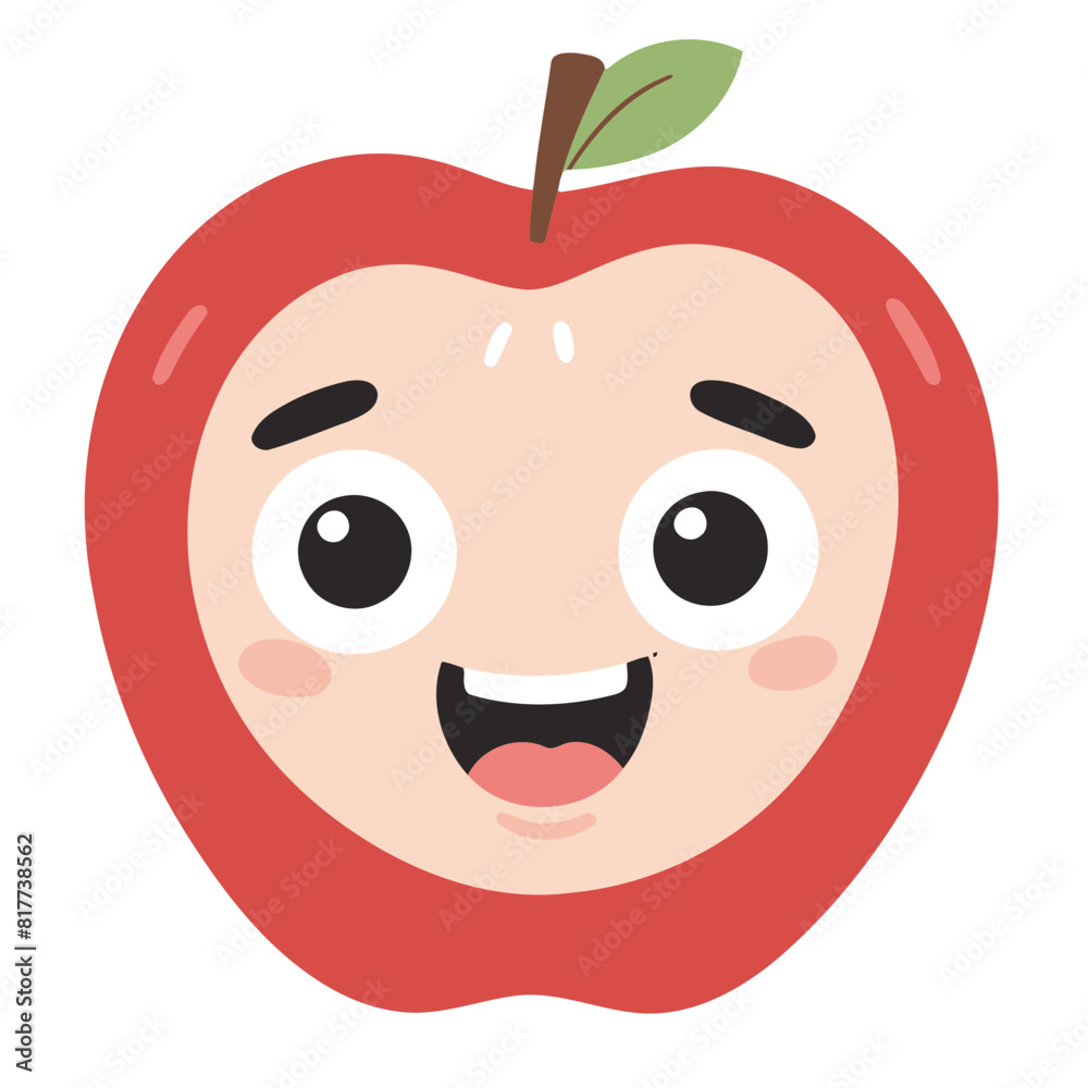 Vector illustration of an endearing Apple for kids' bedtime stories Vector illustration of an endearing Apple for kids' bedtime stories