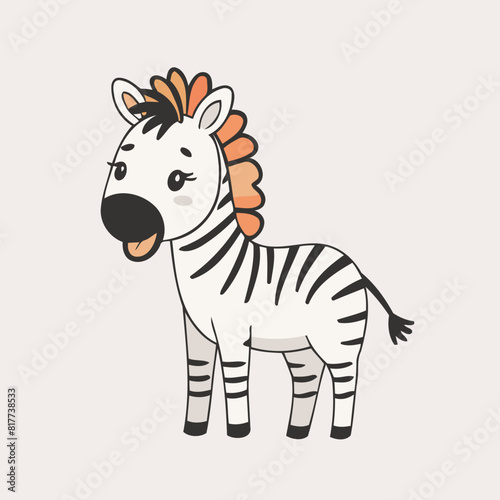 Vector illustration of a delightful Zebra for early readers' enjoyment © meastudios