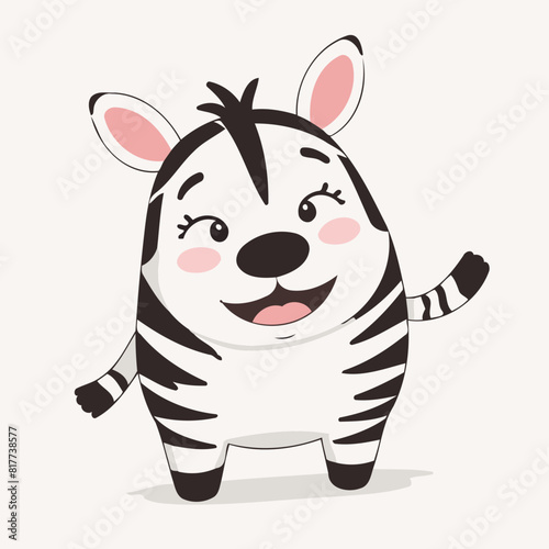 Vector illustration of a playful Zebra for preschoolers  storytime