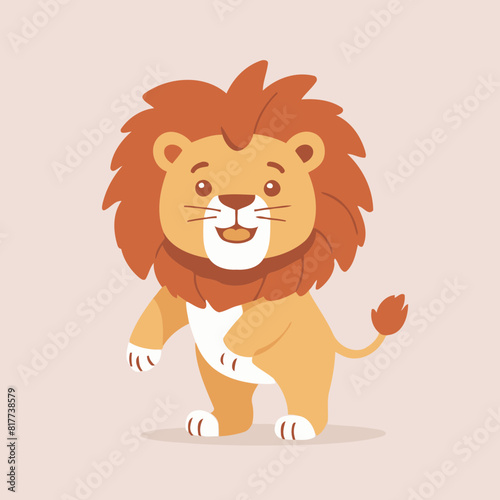 Cute vector illustration of a Lion for toddlers