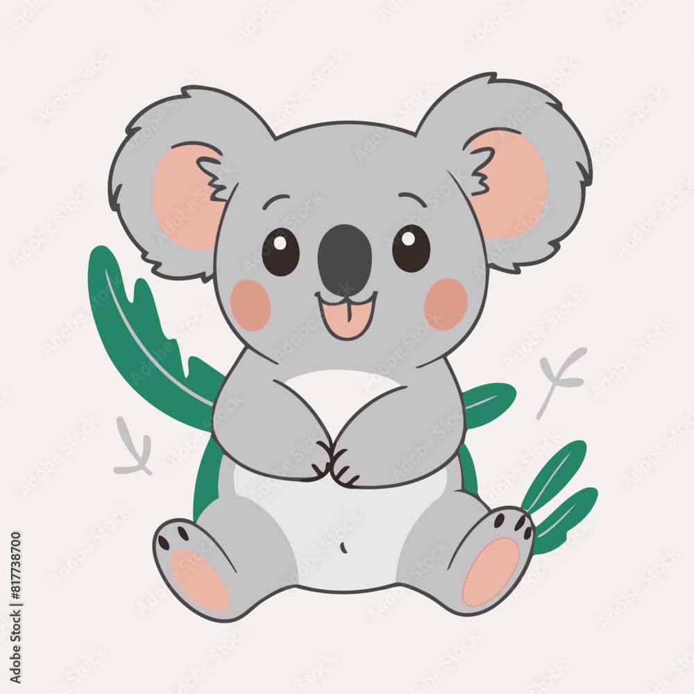 Cute Koala vector illustration for little ones' bedtime routines Cute Koala vector illustration for little ones' bedtime routines