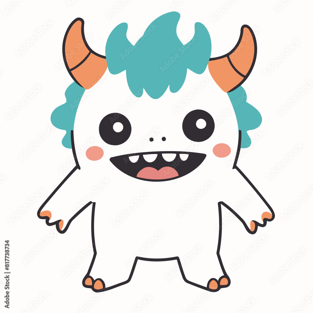 Cute vector illustration of a Monster for kids Cute vector illustration of a Monster for kids
