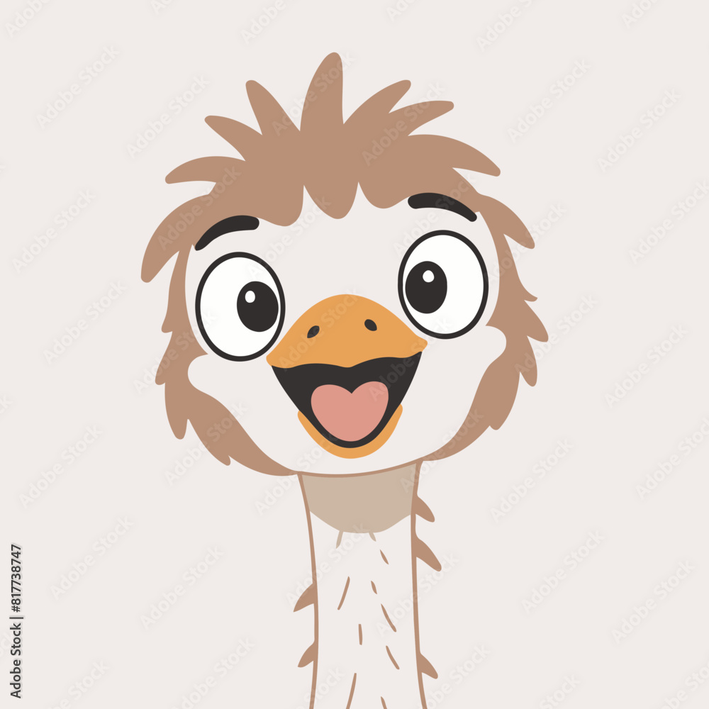 Vector illustration of an endearing Ostrich for kids' bedtime stories Vector illustration of an endearing Ostrich for kids' bedtime stories