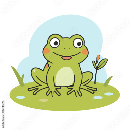 Cute Frog for children story book vector illustration