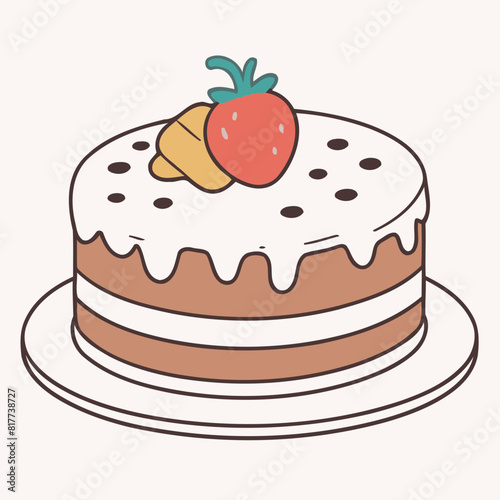 Cute Cake vector illustration for little ones  bedtime routines