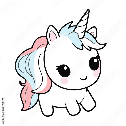 Cute Unicorn vector illustration for preschoolers  learning moments