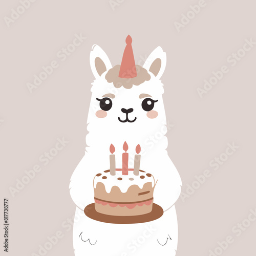 Vector illustration of a friendly Alpaca for little ones' joyful exploration
