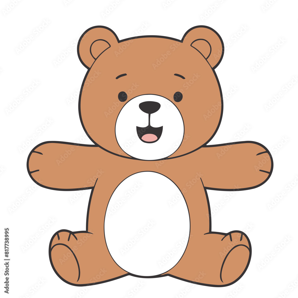 Vector illustration of a cute Bear for kids story book Vector illustration of a cute Bear for kids story book