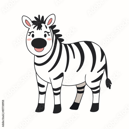 Cute Zebra for children s books vector illustration