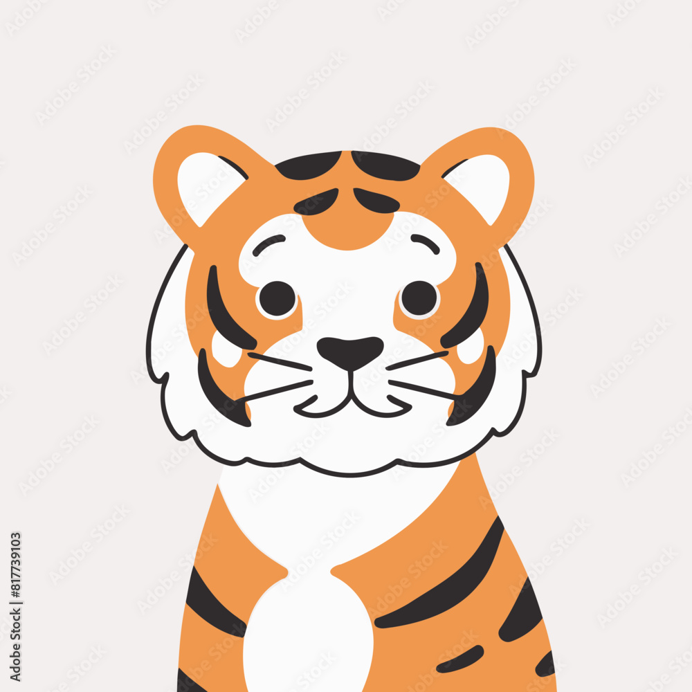 Cute Tiger for kids' storybook vector illustration Cute Tiger for kids' storybook vector illustration
