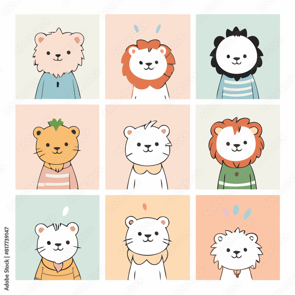 Cute Lion for kids' storybook vector illustration