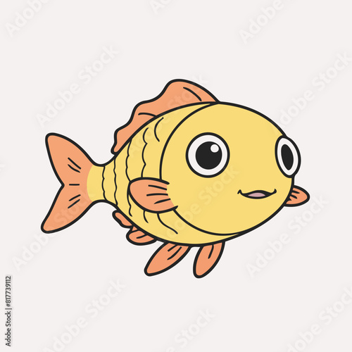 Cute vector illustration of a Fish for youngsters' imaginative stories