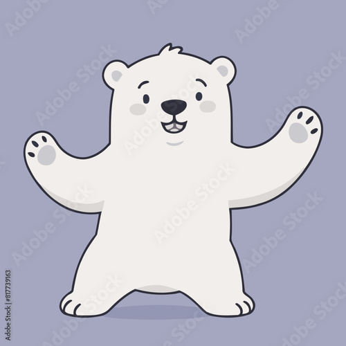 Vector illustration of an adorable Polarbear for young readers  books