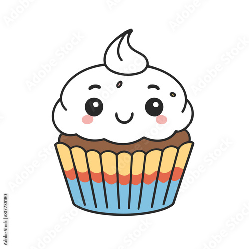 Vector illustration of a playful Cupcake for preschoolers' storytime