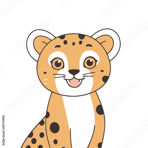 Vector illustration of a sweet Cheetah for youngsters' imaginative journeys