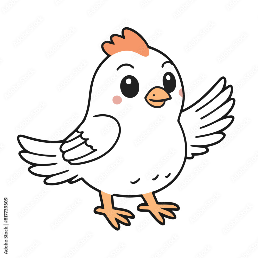 Fototapeta premium Cute Bird for children's books vector illustration