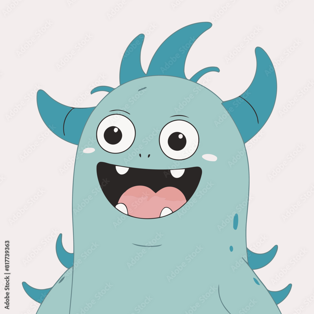 Fototapeta premium Vector illustration of a cute Monster for toddlers books