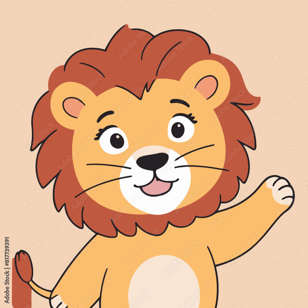 Vector illustration of a cute Lion for children Vector illustration of a cute Lion for children