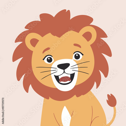 Cute Lion for early readers  adventure books vector illustration