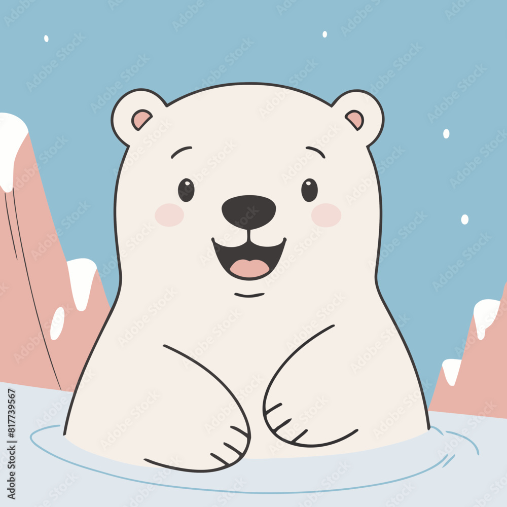 Fototapeta premium Cute Polarbear for kids vector illustration