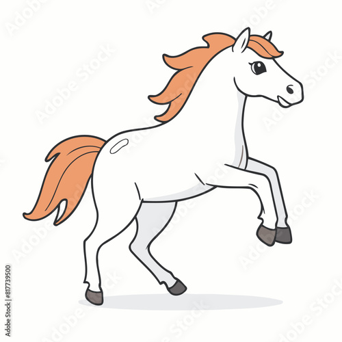 Cute Horse for preschoolers  storybook vector illustration