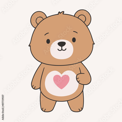 Cute Bear for toddlers  playful adventures vector illustration