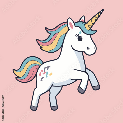 Vector illustration of a cute Unicorn for kids