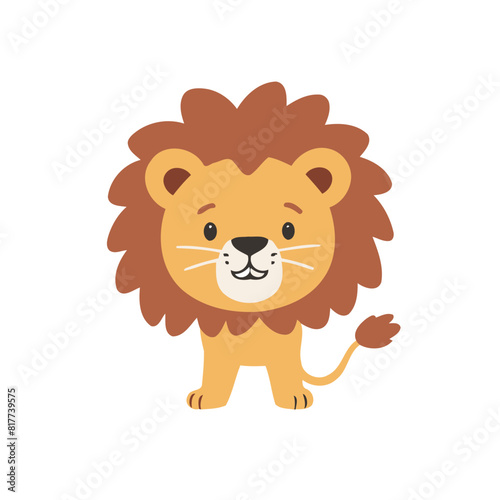 Vector illustration of a friendly Lion for little ones  joyful exploration