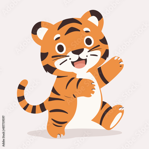 Cute Tiger for preschoolers  storybook vector illustration
