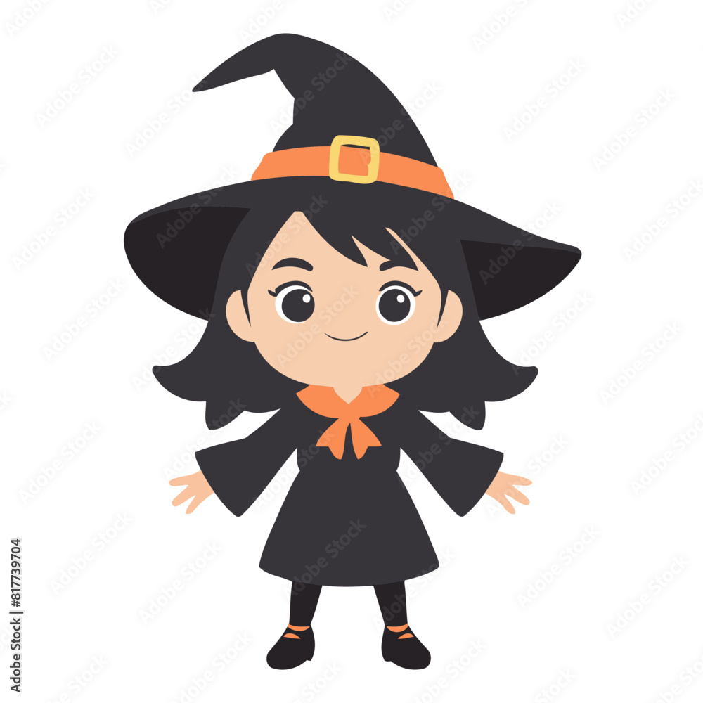 Vector illustration of a sweet Witch for youngsters' imaginative journeys