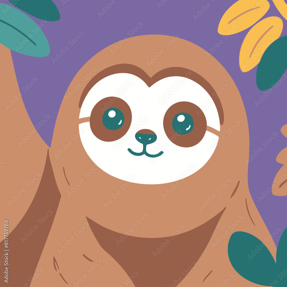 Cute Sloth vector illustration for little ones' bedtime routines Cute Sloth vector illustration for little ones' bedtime routines