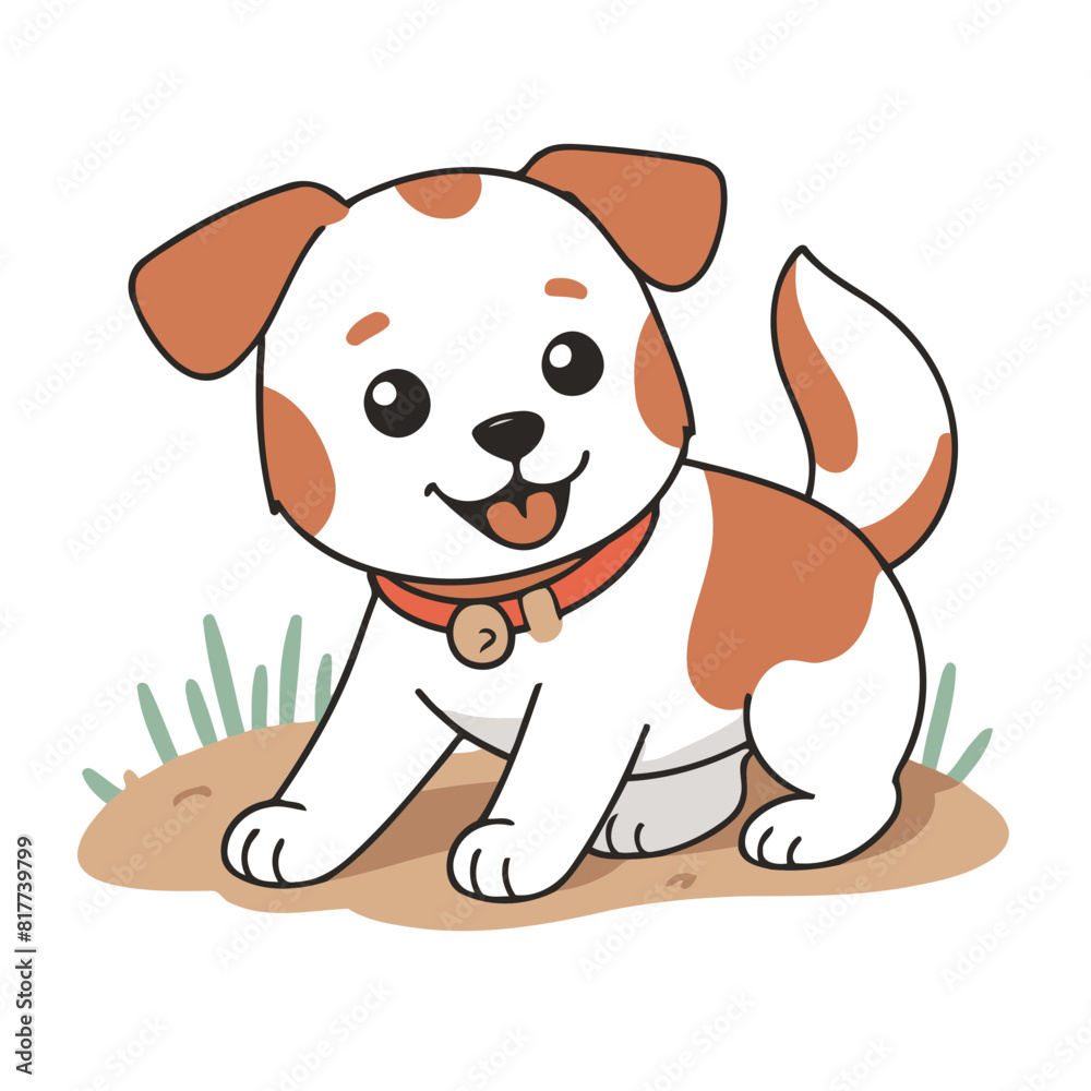 Fototapeta premium Cute Dog vector illustration for kids' adventure tales
