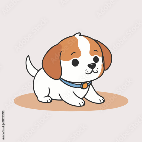 Vector illustration of a friendly Dog for little ones  joyful exploration
