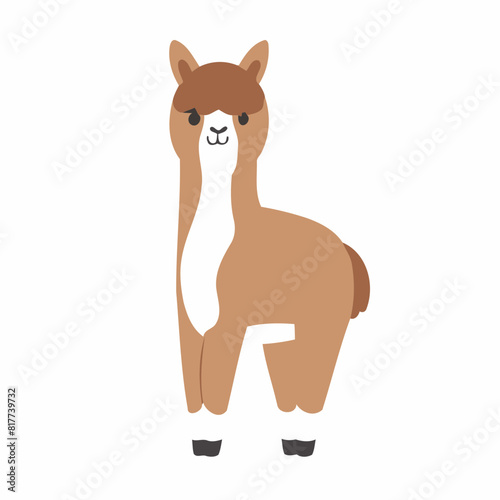 Cute vector illustration of a Alpaca for youngsters' picture books