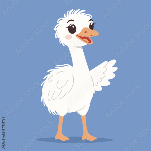 Cute vector illustration of a Ostrich for early readers' delight