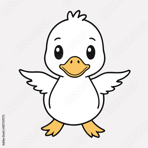 Cute Duckling for early readers' adventure books vector illustration