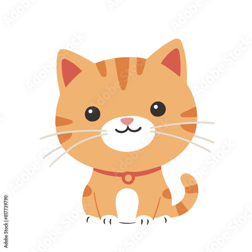 Vector illustration of a cute Cat for kids books