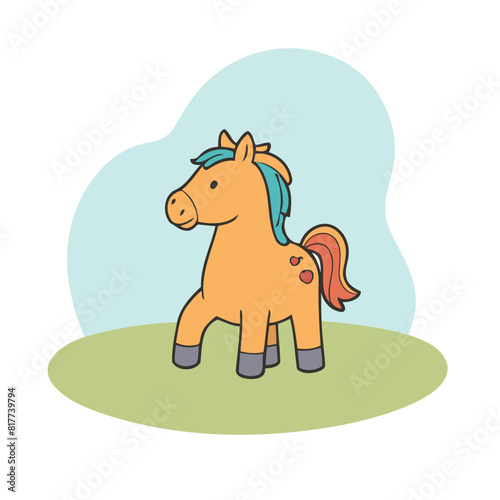 Vector illustration of a sweet Horse for youngsters' imaginative journeys