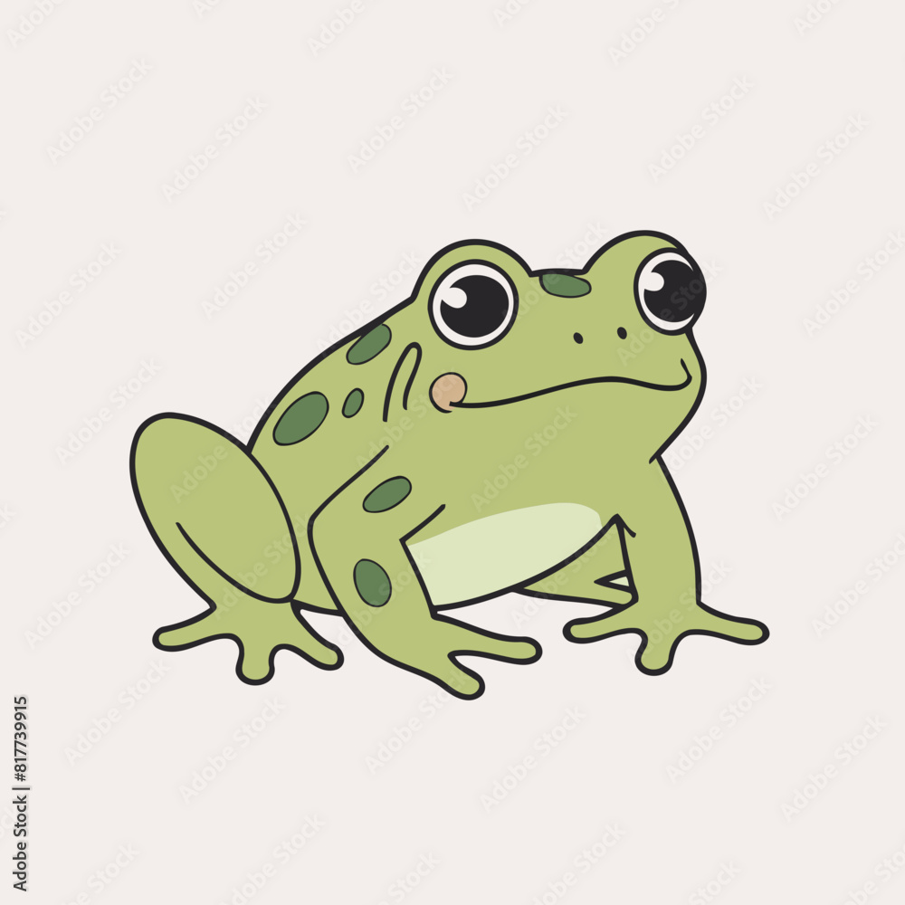 Cute Frog for early readers' adventure books vector illustration