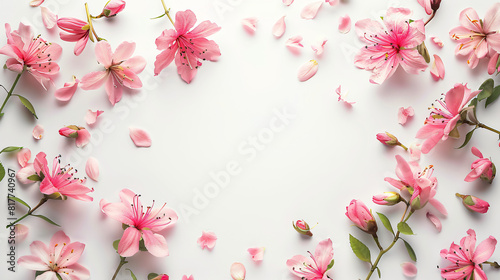 Beautiful blossoming flowers on white background