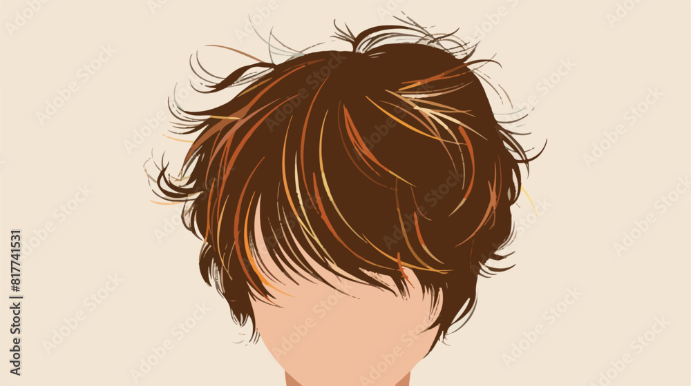 Silhouette color sections and light brown hair of fac