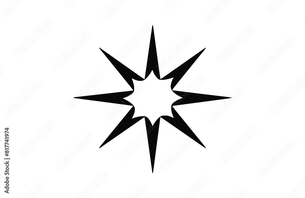 Asterisk icon flat vector illustration. Asterisk icon flat vector illustration.