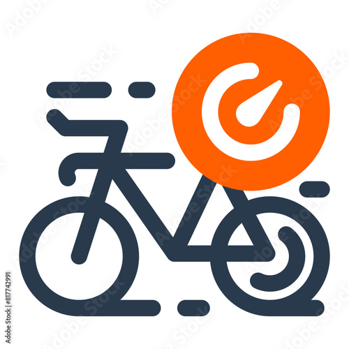 Time Trial in Bike Race Vector Icon Illustration