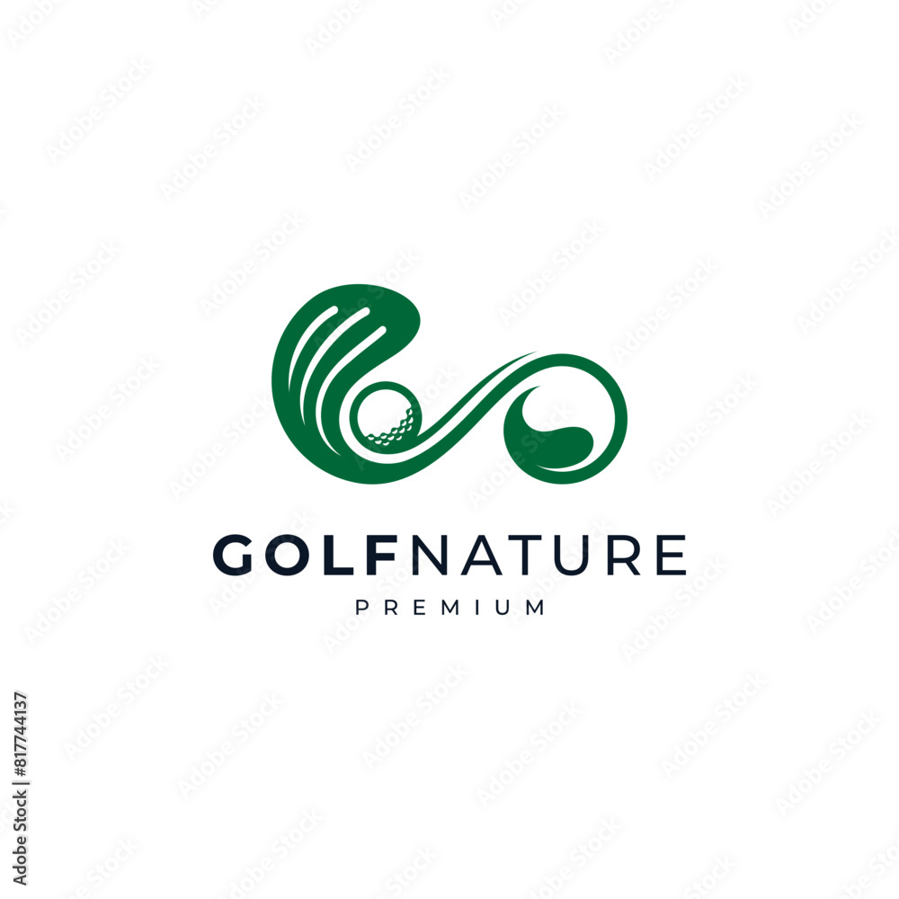 golf stick and ball for indoor golf logo design 