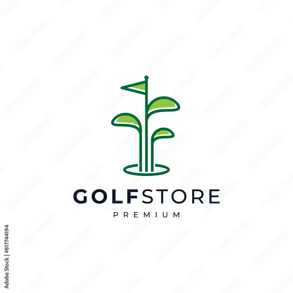 golf sticks and flags for golfers and golf equipment store logos