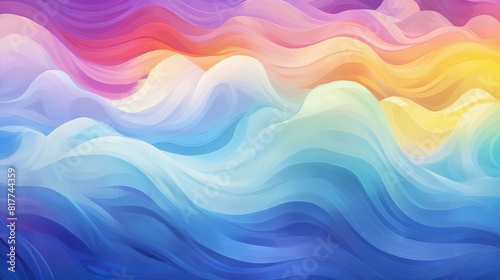 Happy Pride Month with rainbow waves