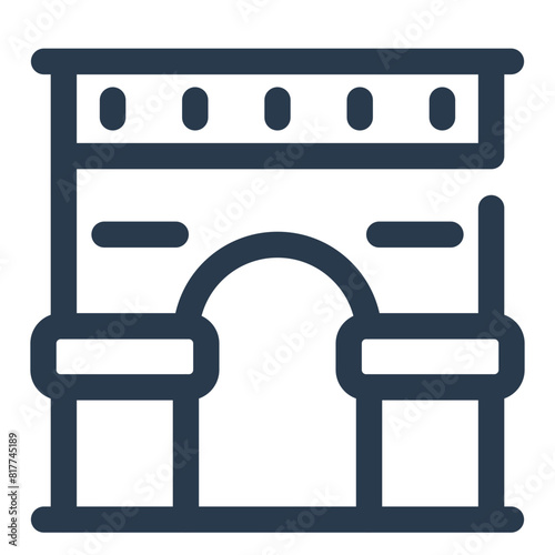Champs Élysées in Bike Race Finale Vector Icon Illustration