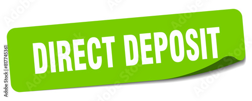 direct deposit sticker. direct deposit label